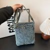 Large Capacity Retro Denim Messenger Bag for Commuting