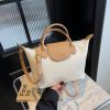 Longbaoxiang Splicing Dumpling Shoulder Messenger Handbag