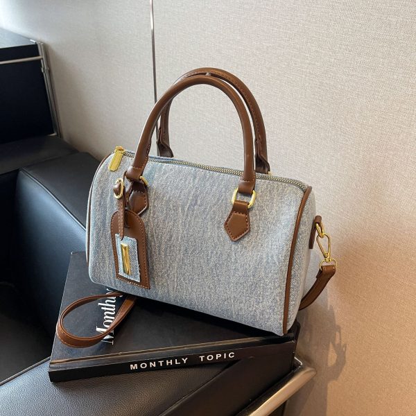 Vintage Boston Bag Denim Commuter Tote Women’s Shoulder Crossbody