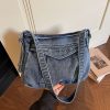 Stylish Retro Denim Shoulder Bag for Commuters