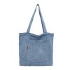 Denim Commuter Shoulder Bag Large Capacity Simple Style