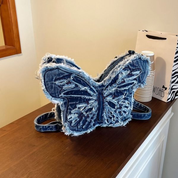 Butterfly Denim Shoulder Bag – Spice Girl Style