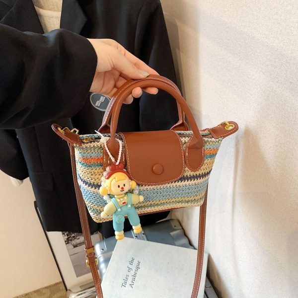 Retro Woven Dragon Stripe Dumpling Shoulder Bag
