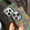 Vintage Oil Painting Wood Grain iPhone Case