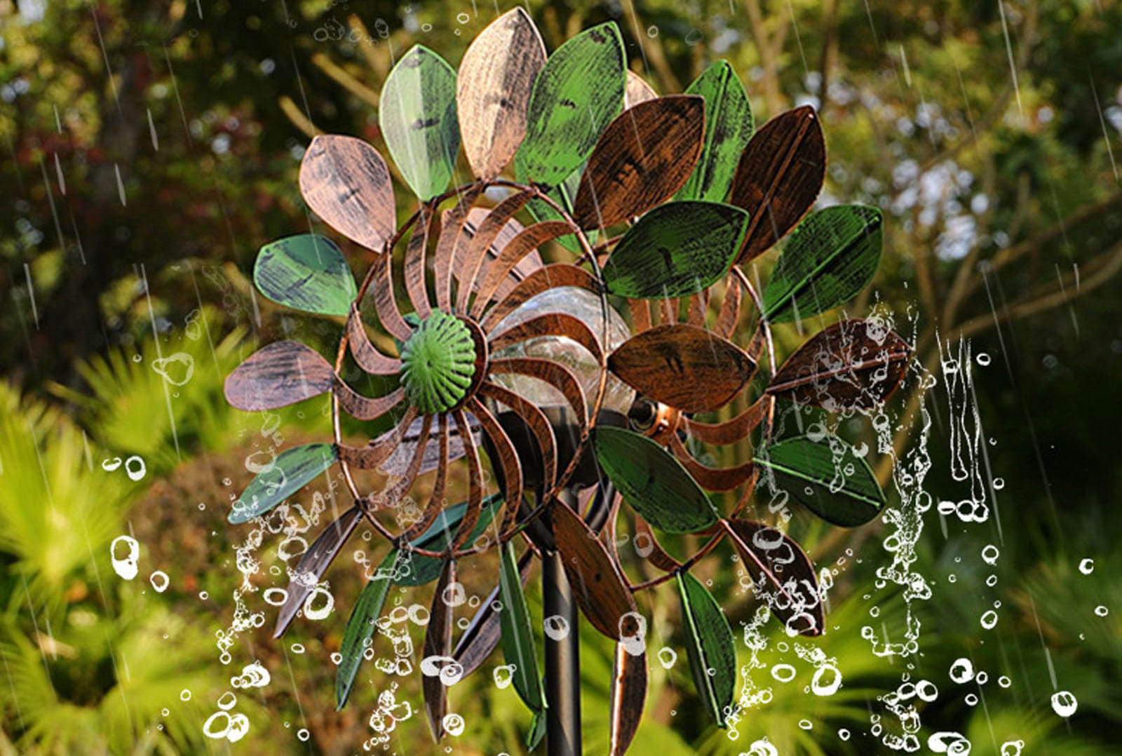Outdoor Solar Light Wind Spinner Windmill